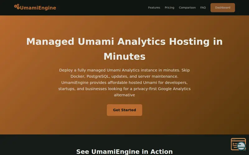 Screenshot of UmamiEngine, a launch using BuildList