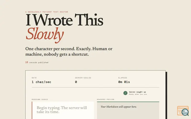 Screenshot of I-wrote-this-slowly