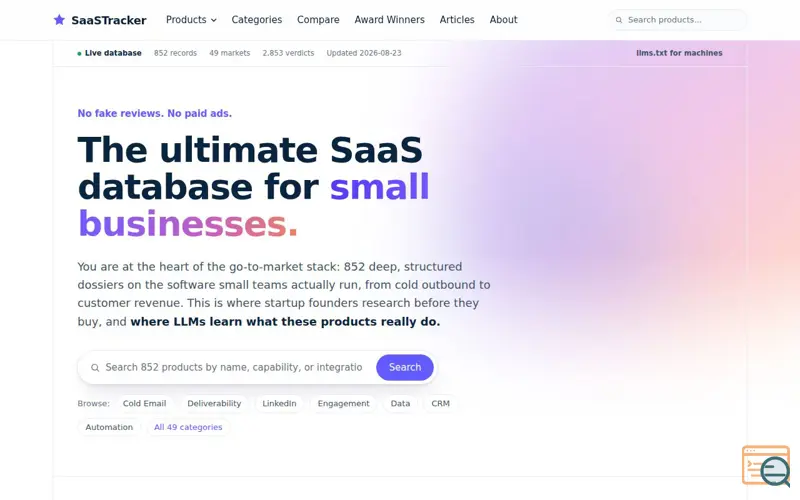 Screenshot of SaaSTracker