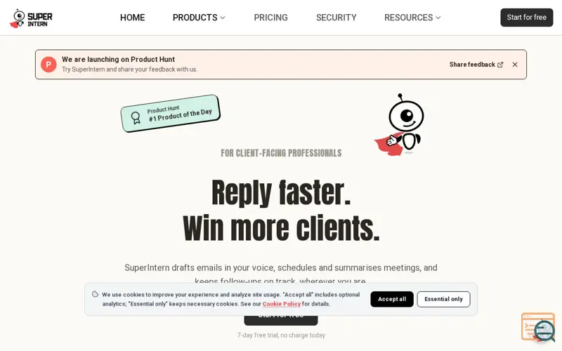 Screenshot of SuperIntern