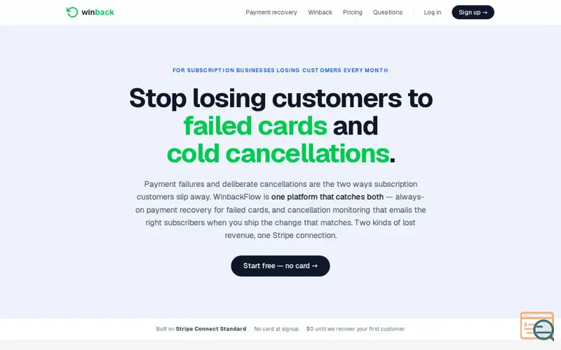Screenshot of Winback lost subscriptions