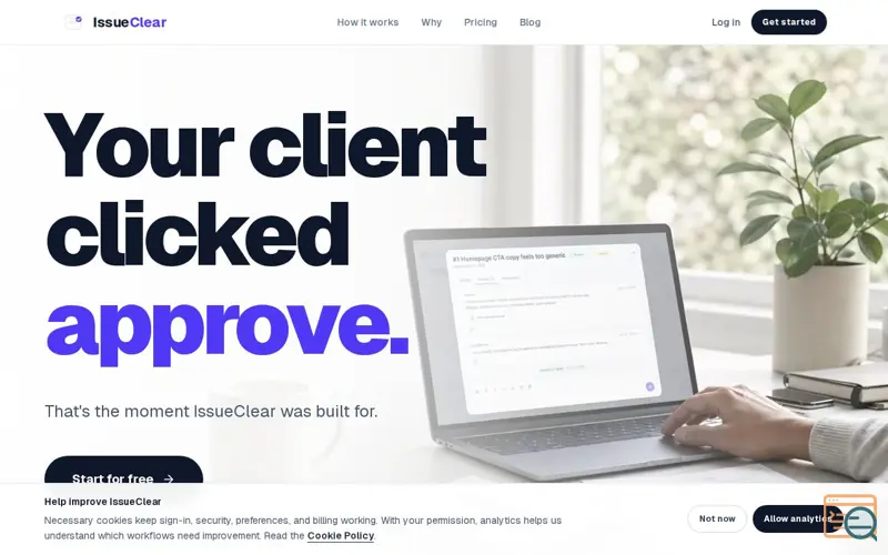 Screenshot of IssueClear