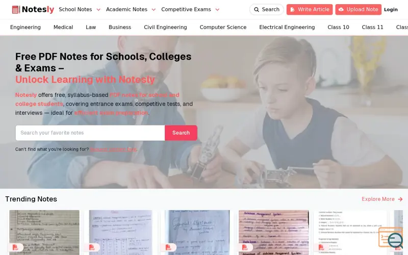 Screenshot of Notesly