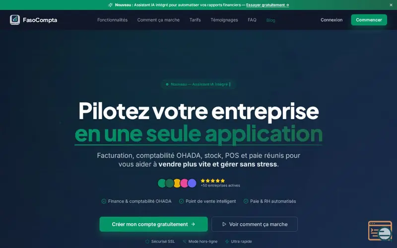 Screenshot of FasoCompta