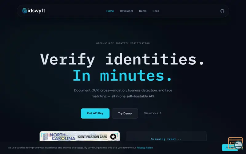 Screenshot of Idswyft
