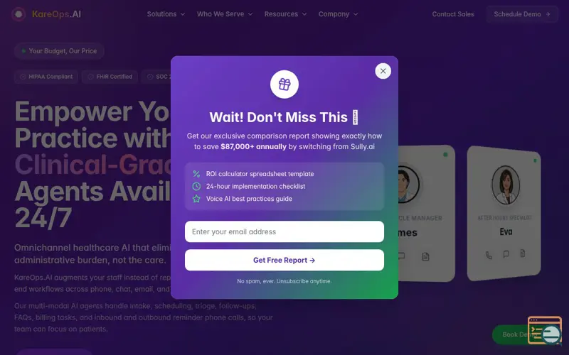 Screenshot of KareOps.AI