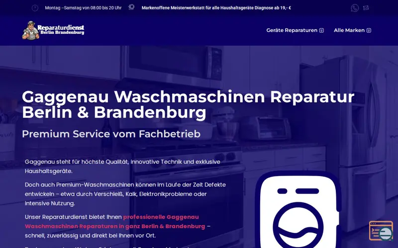 Screenshot of Gaggenau Waschmaschinen Reparatur