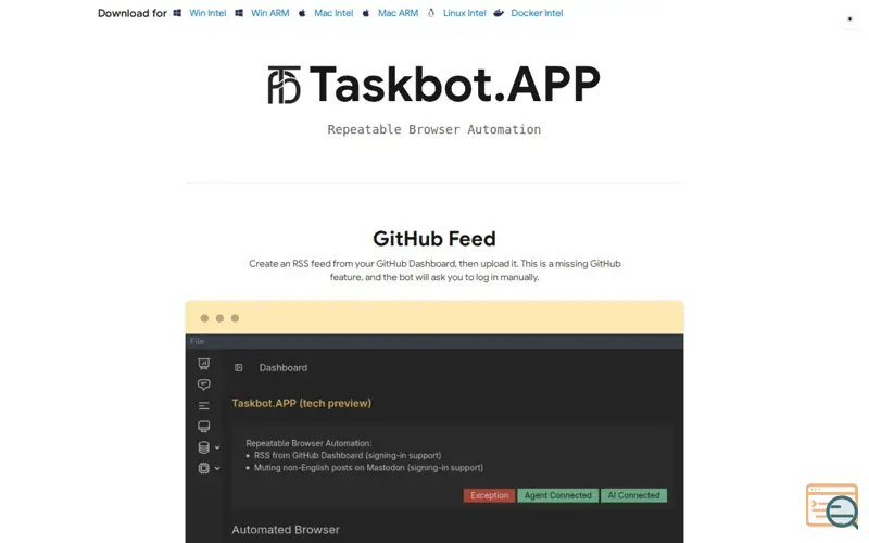 Screenshot of Taskbot