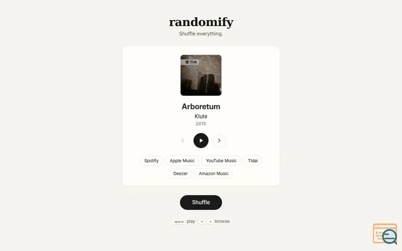 Screenshot of randomify