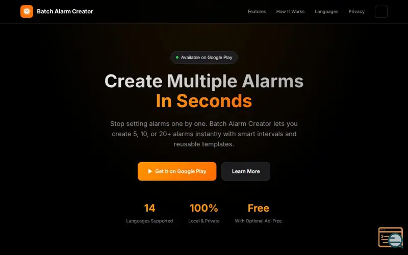 Screenshot of Batch Alarm Creator