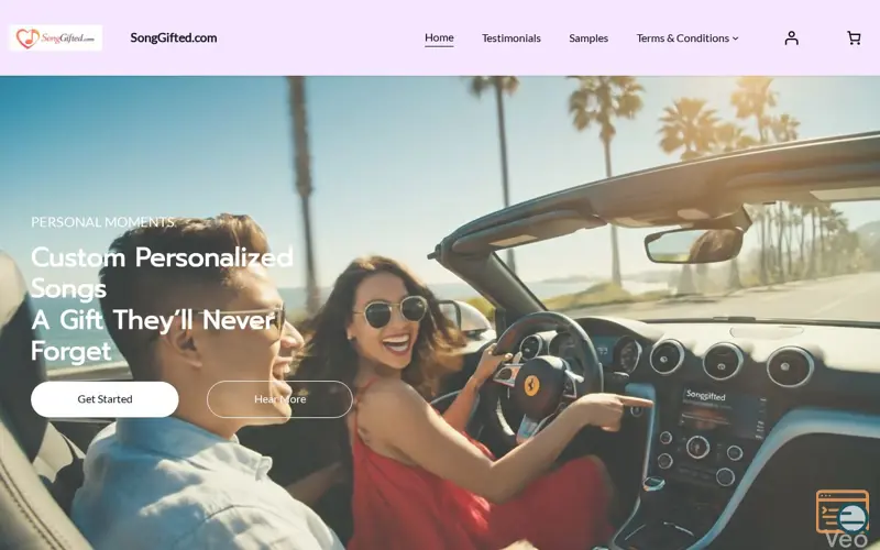 Screenshot of SongGifted.com