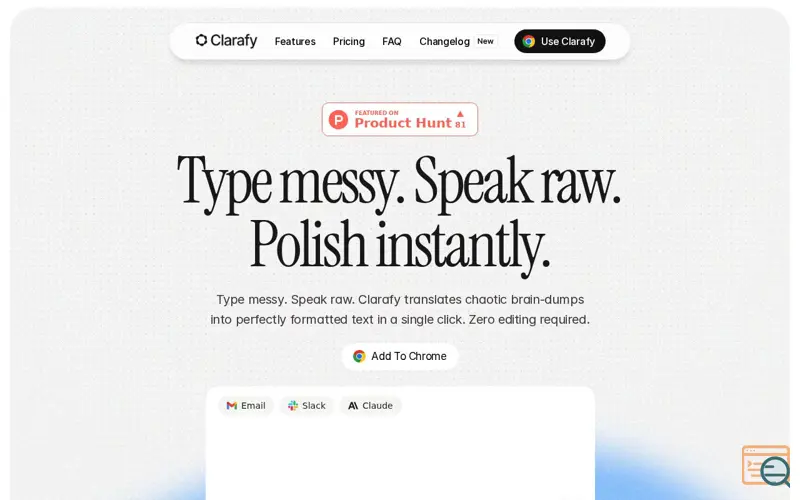 Screenshot of Clarafy