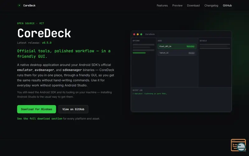 Screenshot of CoreDeck
