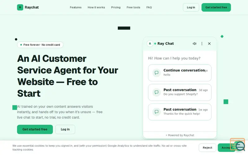 Screenshot of Raychat
