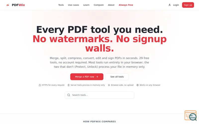 Screenshot of PDFWix