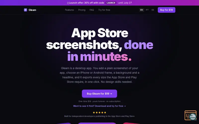 Screenshot of Gleam