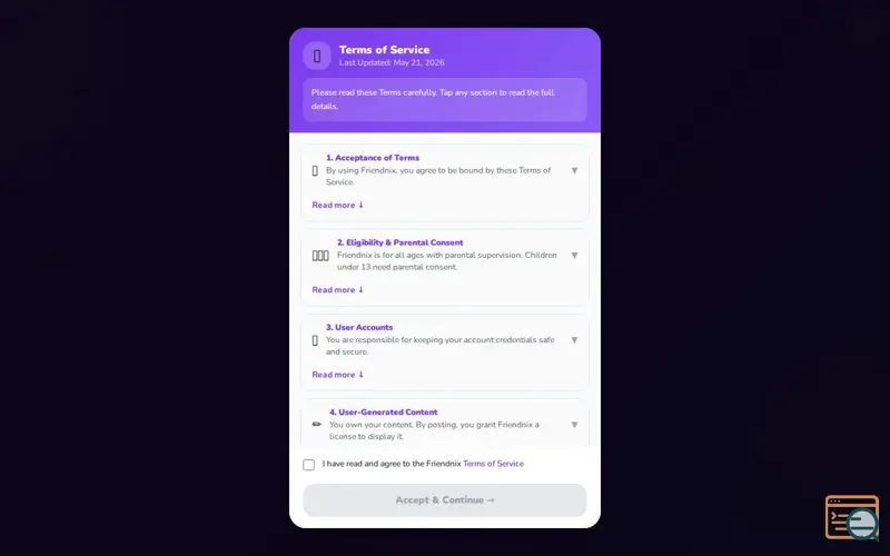 Screenshot of Friendnix