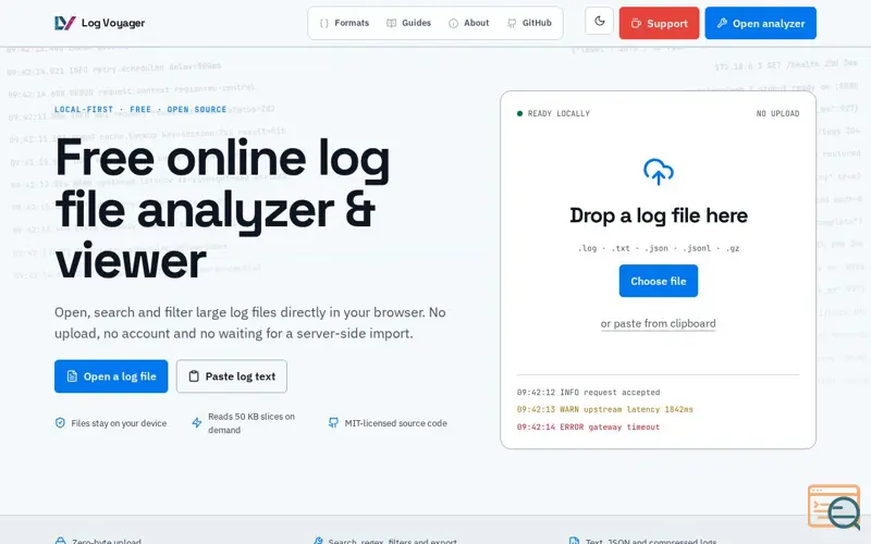 Screenshot of Log Voyager