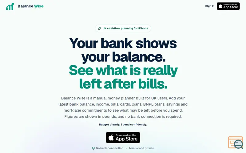 Screenshot of Balance Wise: UK Cashflow Planner for iPhone