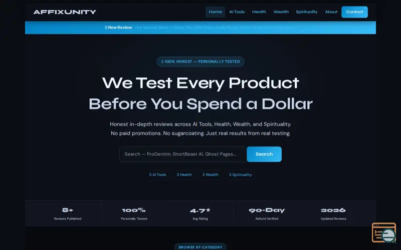 Screenshot of AffixUnity, a launch using WonderPush