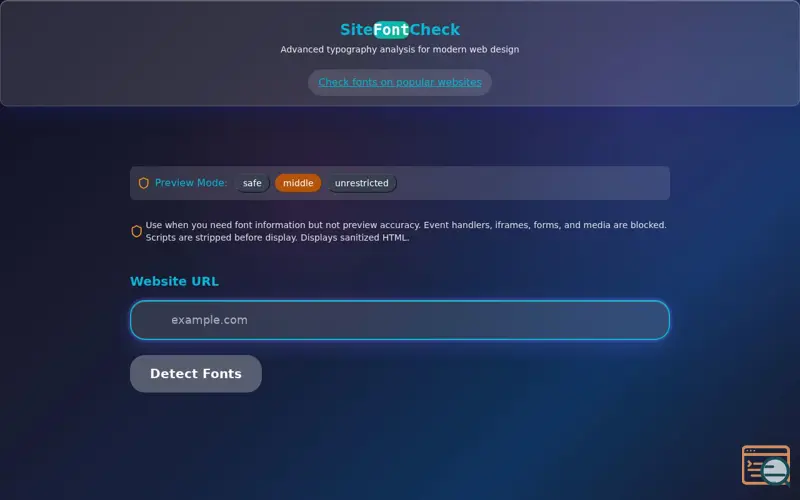Screenshot of SiteFontCheck