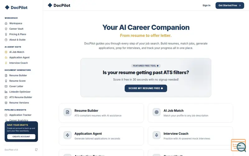 Screenshot of DocPilot