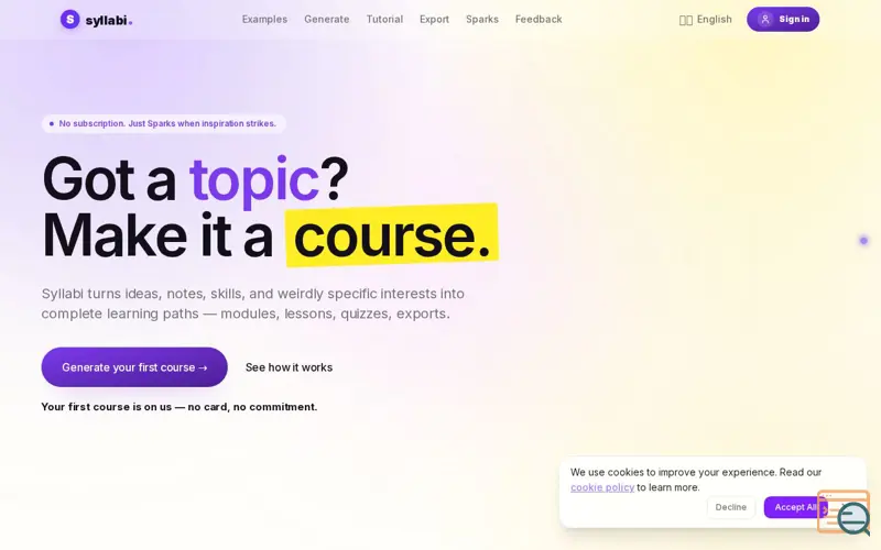 Screenshot of Syllabi