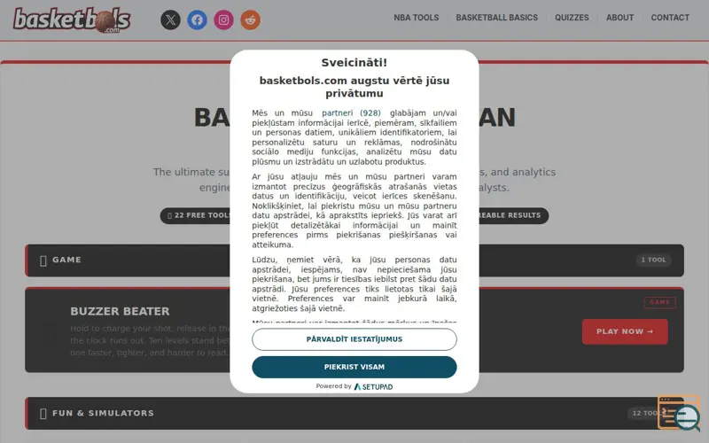 Screenshot of Basketball & NBA Fan Toolbox