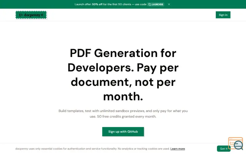 Screenshot of DocPenny