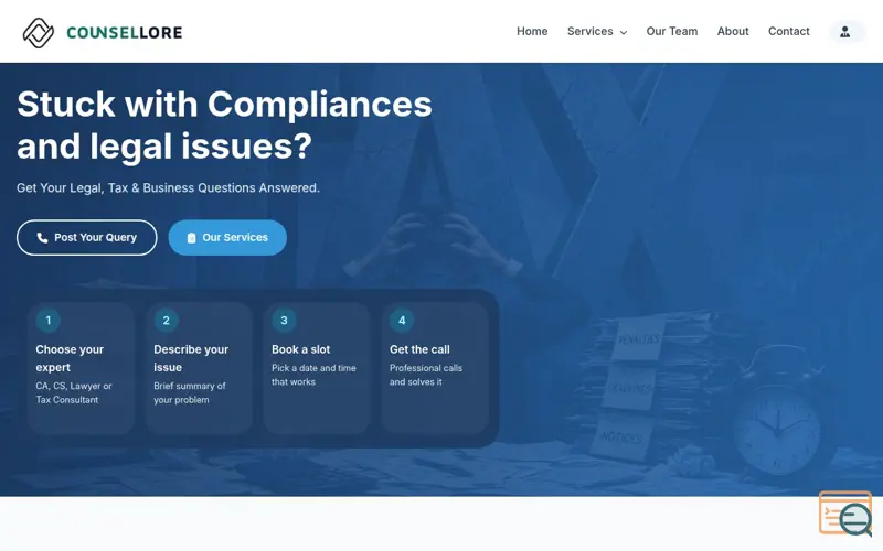 Screenshot of Counsellore