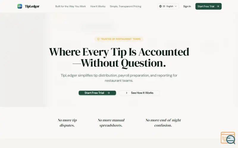 Screenshot of TipLedger