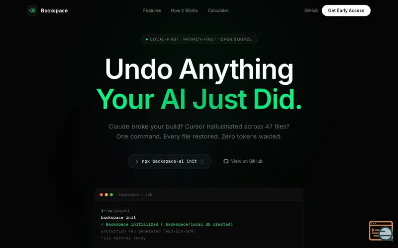Screenshot of BackSpace