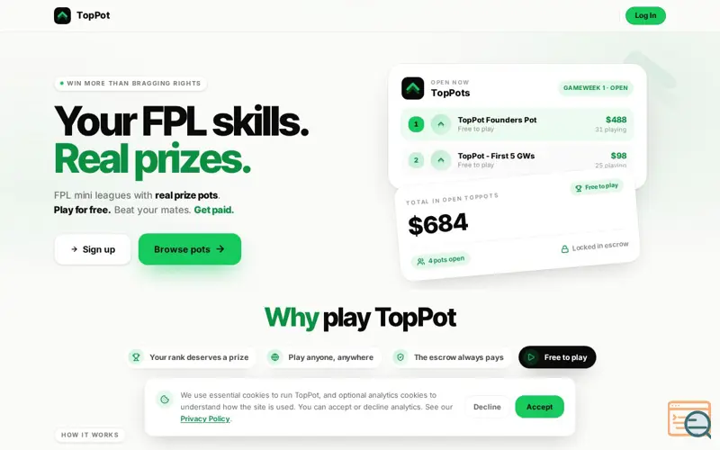 Screenshot of TopPot – Fantasy Sports & Predictions