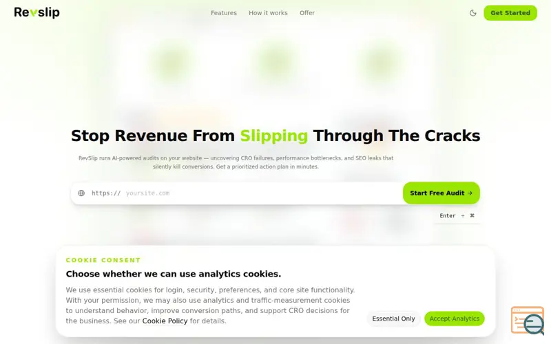 Screenshot of Revslip