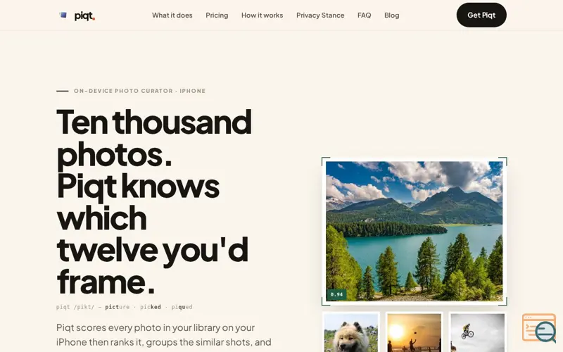 Screenshot of Piqt — On-device photo curator for iPhone