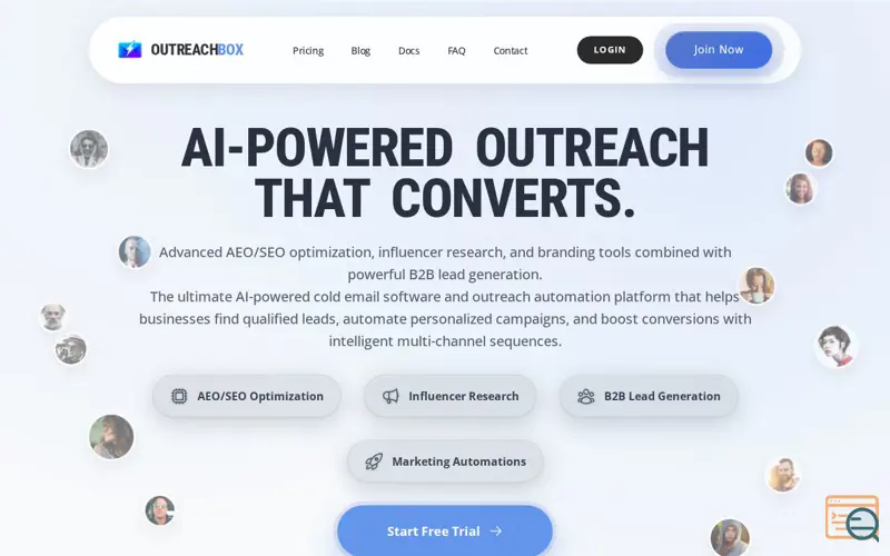 Screenshot of OutreachBox