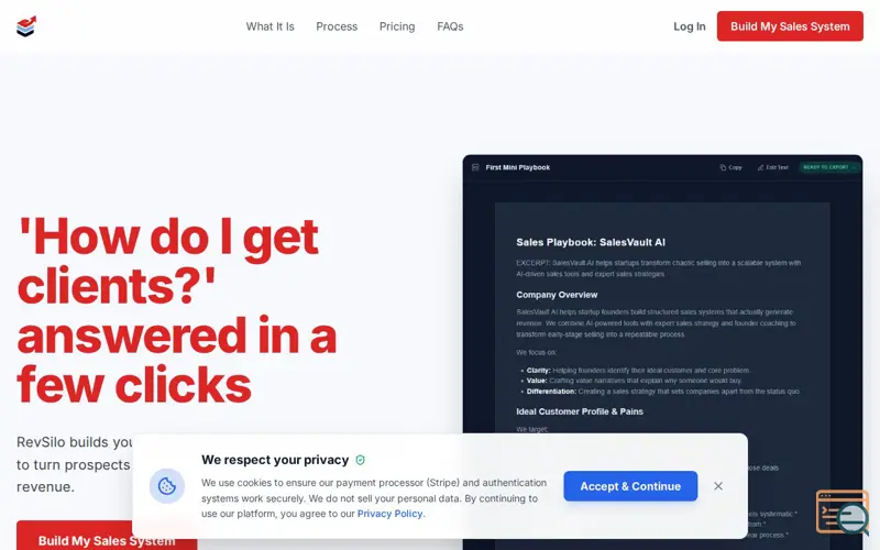 Screenshot of RevSilo
