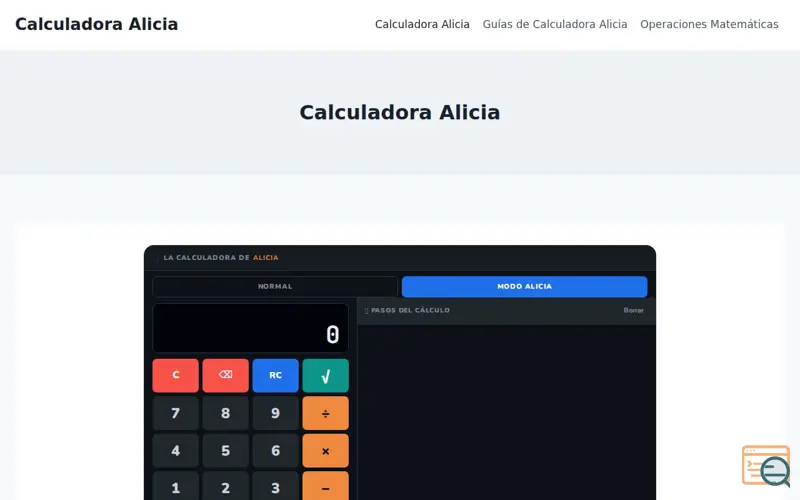 Screenshot of Calculadora Alicia