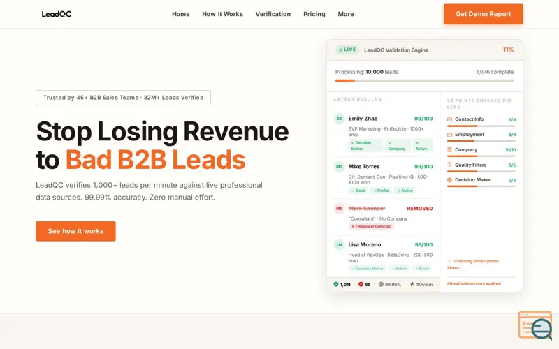 Screenshot of LeadQC