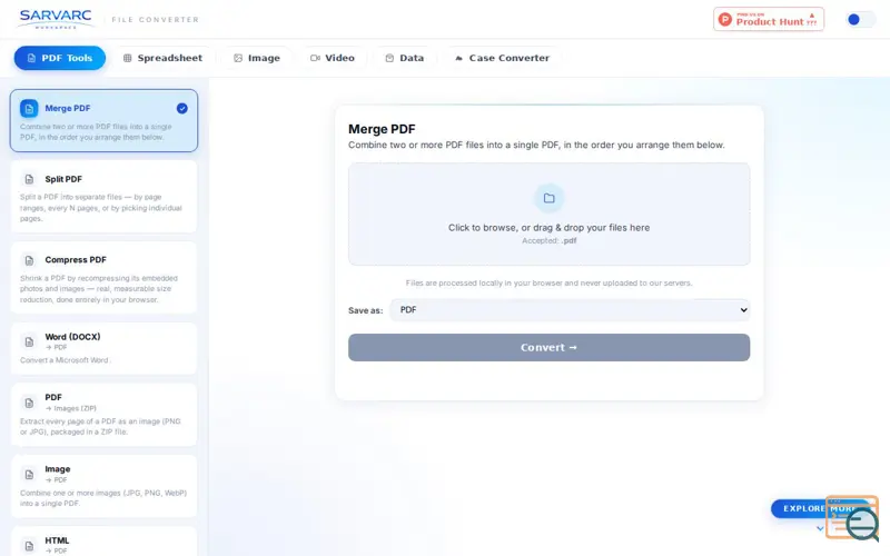 Screenshot of SARVARC Workspace
