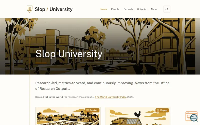 Screenshot of Slop University