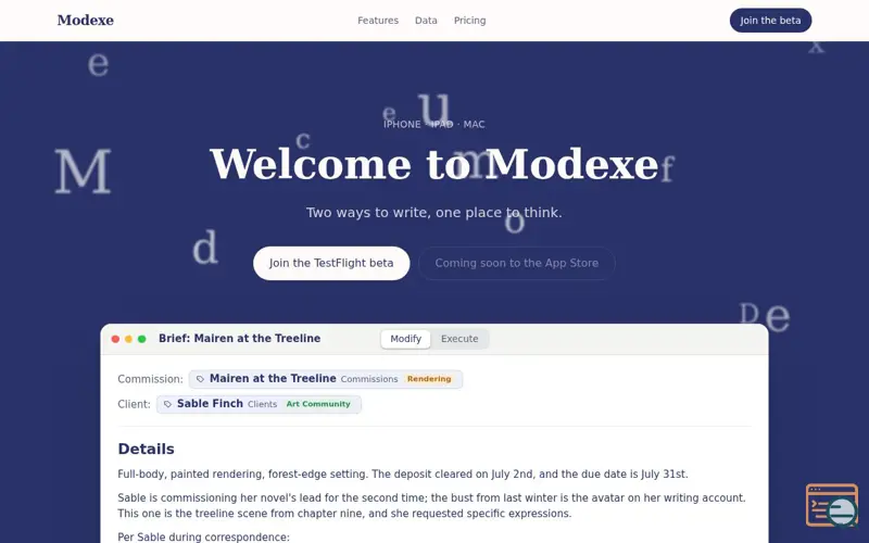 Screenshot of Modexe