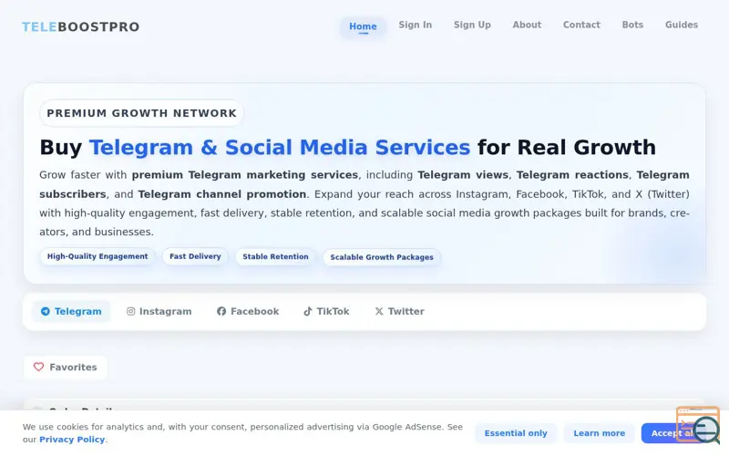 Screenshot of TeleBoostPro
