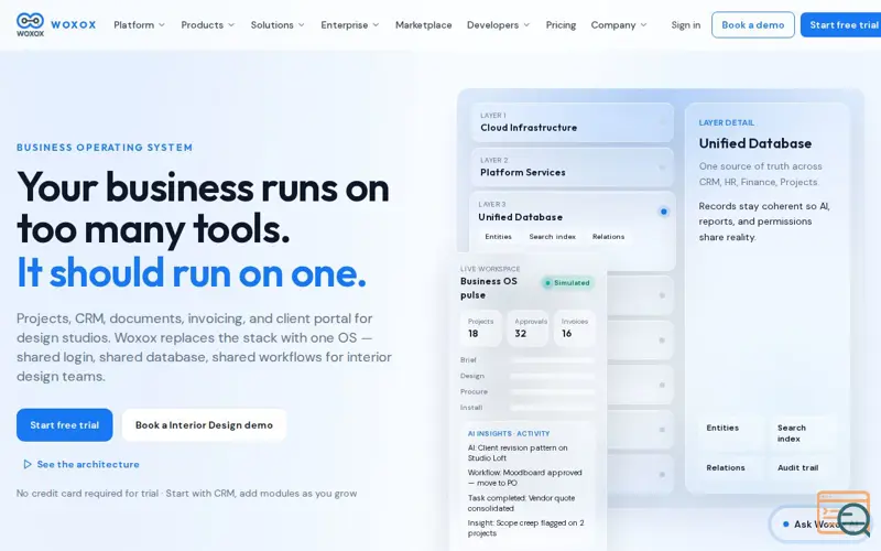Screenshot of Woxox Business OS