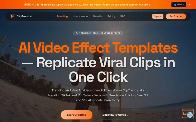 Screenshot of ClipTrend