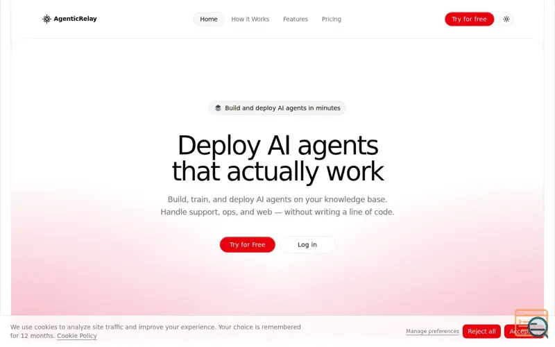 Screenshot of AgenticRelay