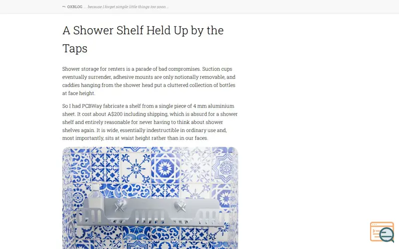 Screenshot of Blog