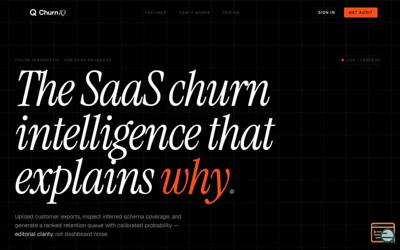 Screenshot of ChurnIQ, a launch using Hugging Face Spaces