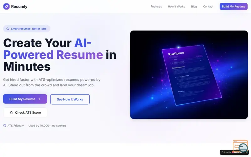 Screenshot of Resumly