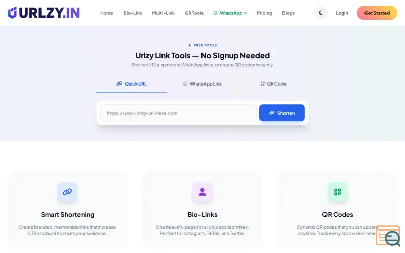 Screenshot of URLZY.IN